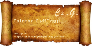 Csirmaz Györgyi névjegykártya